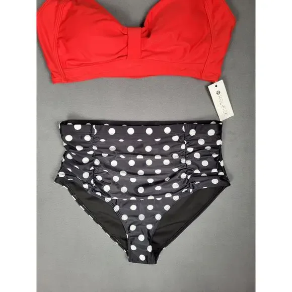 Holipick Womens High Waist Bikini Set Two Piece Swimsuit Tummy Control Medium - Picture 4 of 7